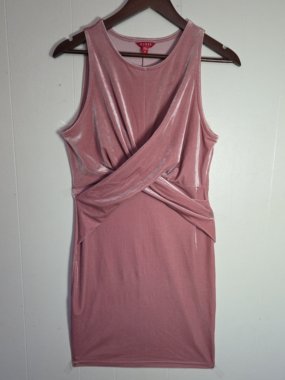 Guess  Rose Velvet Twist-Front Midi Dress